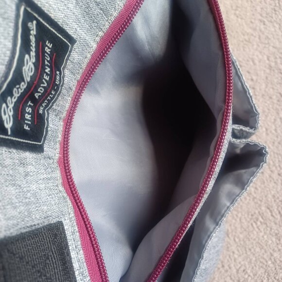 Eddie Bauer First Adventure Diaper Shoulder Bag Heather Grey Black‎ Accents - Picture 10 of 14